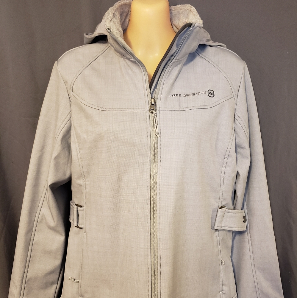 🆕️FREE COUNTRY Gray/silver Soft Shell Coat Jacket